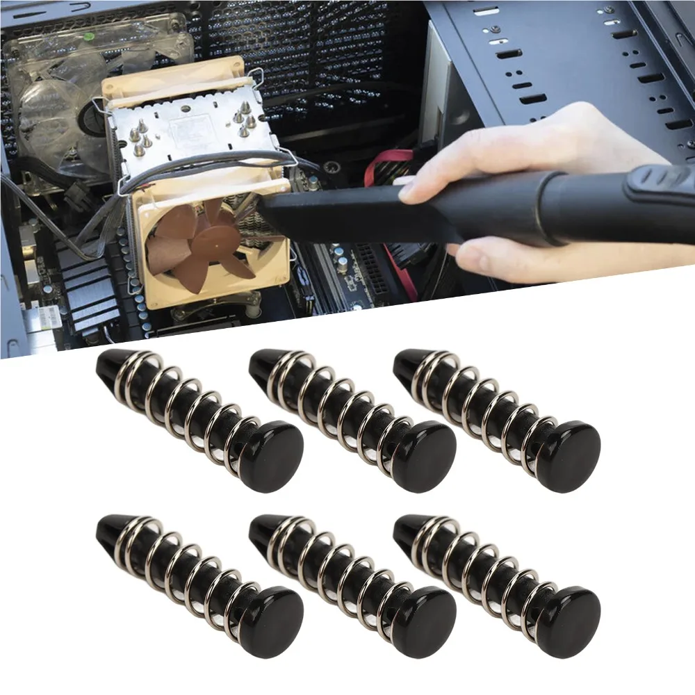 100Pcs Fastener Set 18.6mm Heatsink Mount Pin Plastic Round Head Cooler Mount Clip Black Heatsink Mounting Pin Cooler Assembly