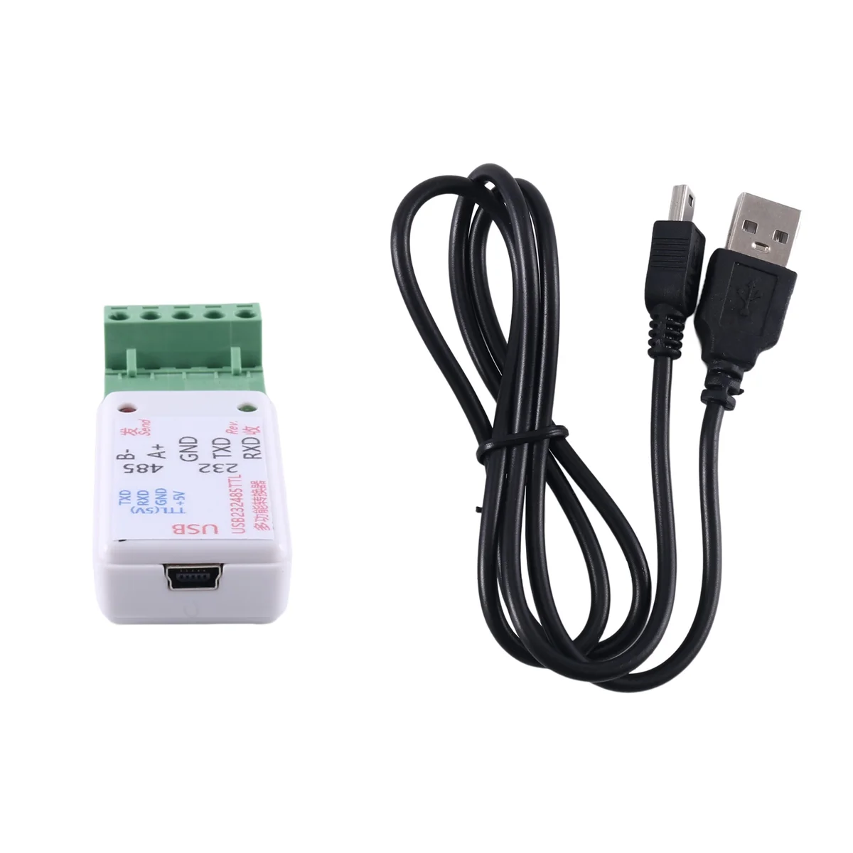 ABEP-3 In1 USB 232 485 TO RS485 / USB TO RS232 / 232 TO 485 Adapter konwertera Ch340 W/LED dla WIN7, Linux PLC Control Access