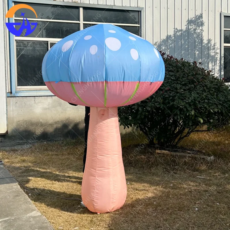 

Надувная модель гриба на заказ с вентилятором, декоративный реквизит для тематических мероприятий в торговых центрах и на открытых площадках.