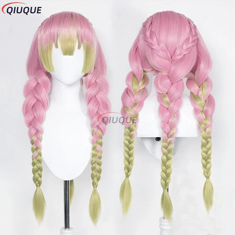 Kanroji Mitsuri Cosplay Costume Wig Women Outfits Uniforms Anime Cosplay Halloween Party Suits