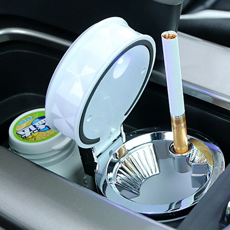 

Portable Car Ashtray LED Car Ashtray Luxury Portable Universal Cigarette Cylinder Holder For Vehicle Car Styling