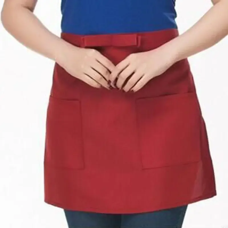 37ME Waist Apron Short Dining Room Serve Baristas Handmade Coffee Protective view 5