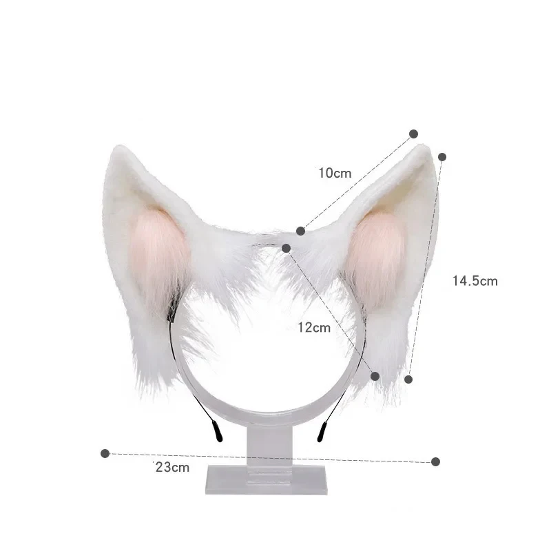 2026 Kawaii Women Girls Halloween Simulation Bunny Ears Headband Cosplay Anime Plush Fox Animal Ear KC Lolita Hair L3FCD - view 3