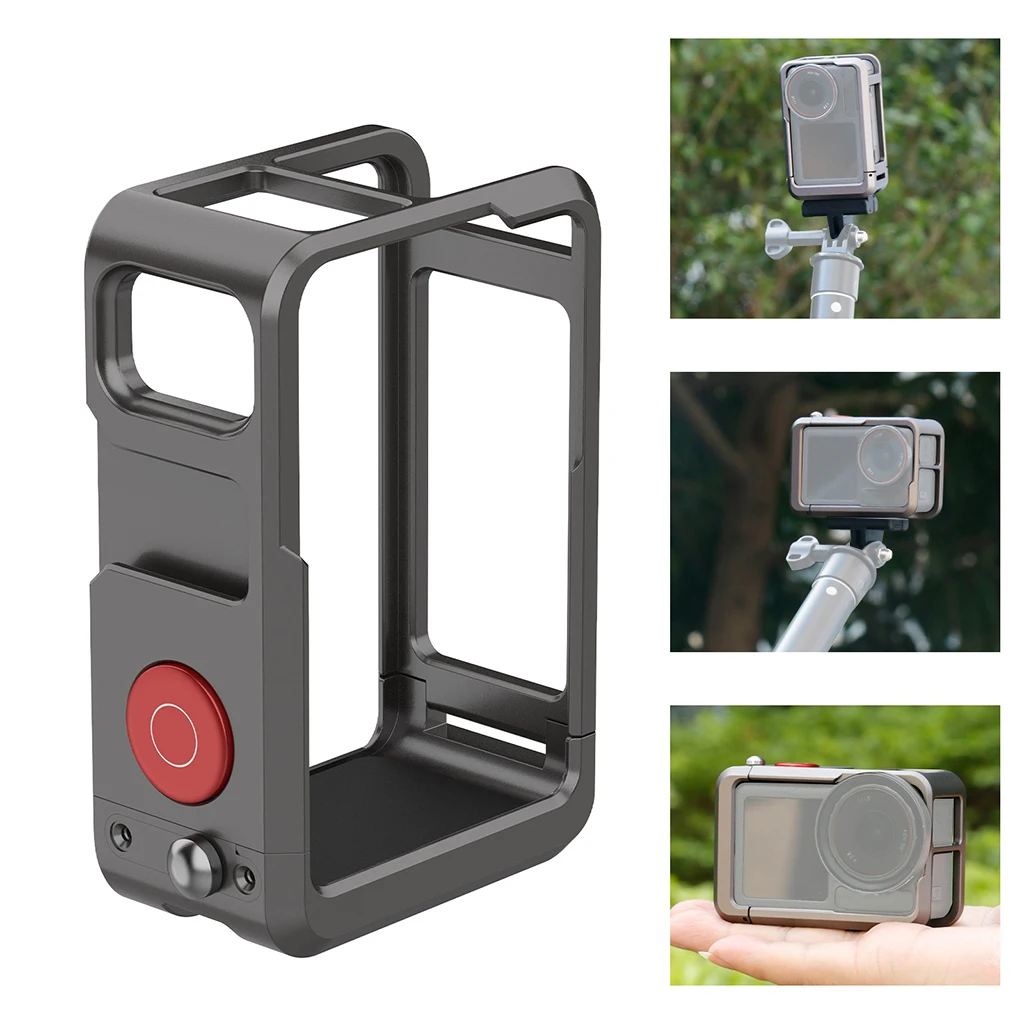قفص الكاميرا لـ DJI Action 5Pro /4 /3 إطار حماية ملحق إطار معدني خفيف للغاية/حامل محول مغناطيسي سريع التحرير