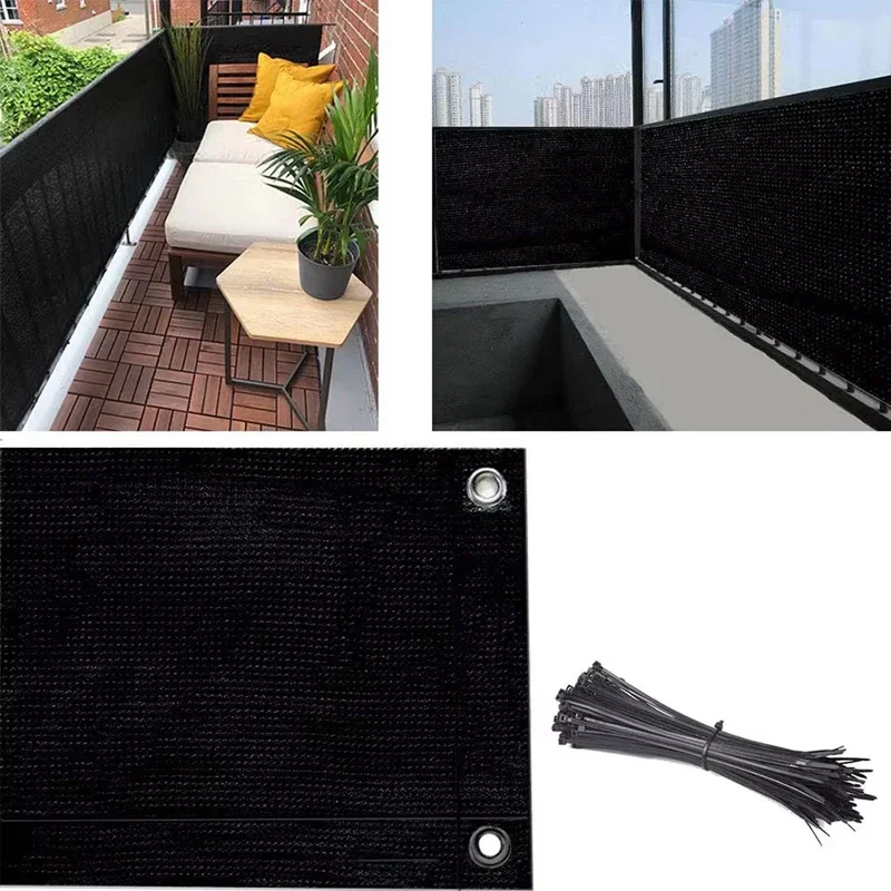 200-600CM Privacy Fence Screen Polyester Patio Privacy Screen Shade Cloth Fence Covering for Outdoor Balcony Yard Panel Garden