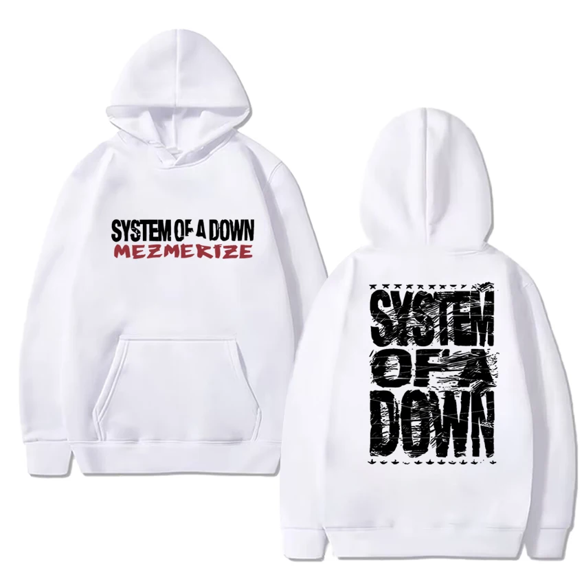 Rock band System of A Down Mezmerize 2025 Album Vintage metal streetwear Unisex hip hop Casual Hoodie Men women Fleece pullover