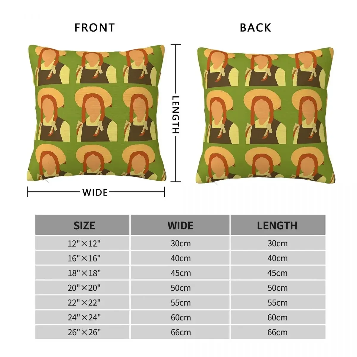 Anne Of Green Gables Square Pillowcase Pillow Cover Polyester Cushion Zip Decorative Comfort Throw Pillow for Home Sofa