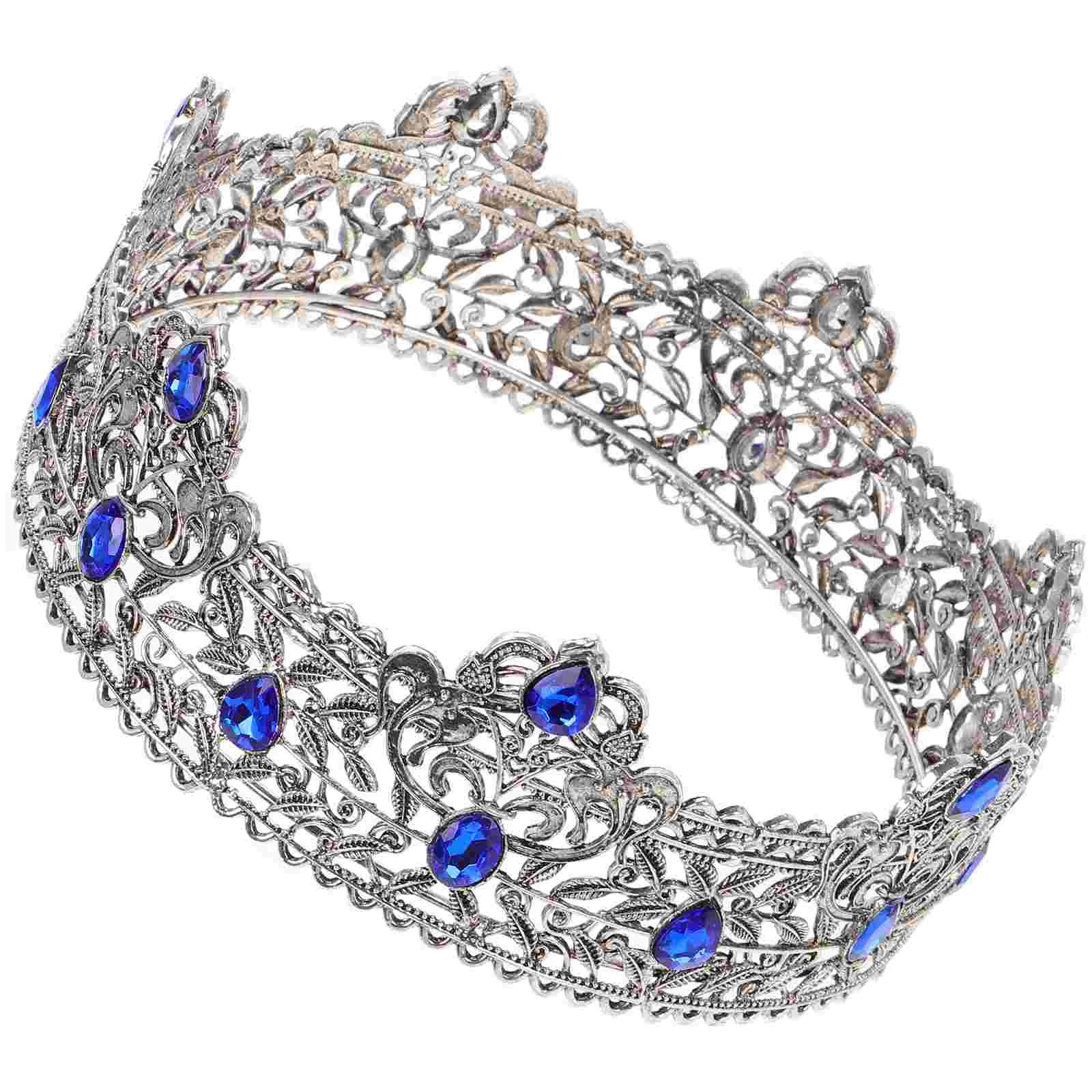 

Royal Crown for Men Rhinestone Ideal for Party Performance Wedding Bridal Crowns Prom King Quinceanera Hair Accessories