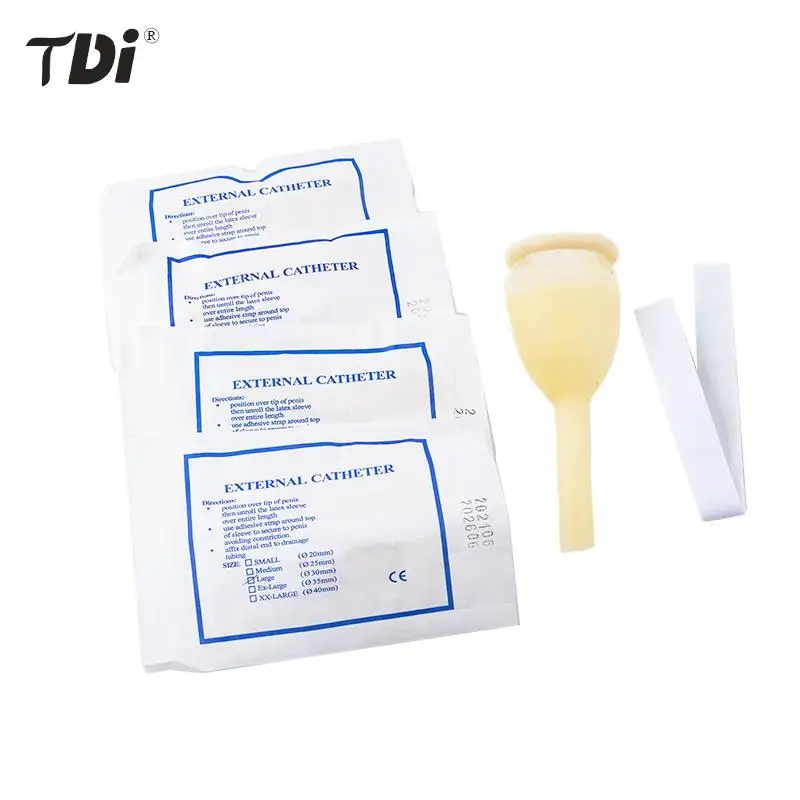 5pc/1pc 25mm/30mm/35mm/40mm Male External Catheter Single Use Disposable Urine Collector Latex Urine Bag Pick Urinal Bag