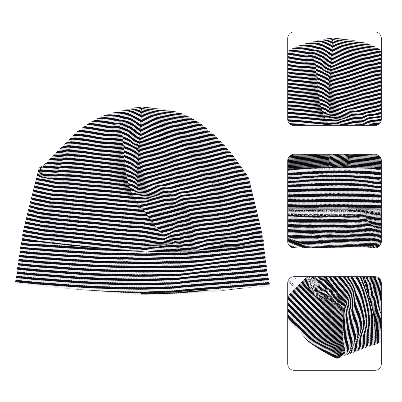 

1Pcs Comfortable Sleep Hat Adult Lightweight Cotton Sleeping Cap Breathable Elastic Rim Night Bonnet for Home Sports Use