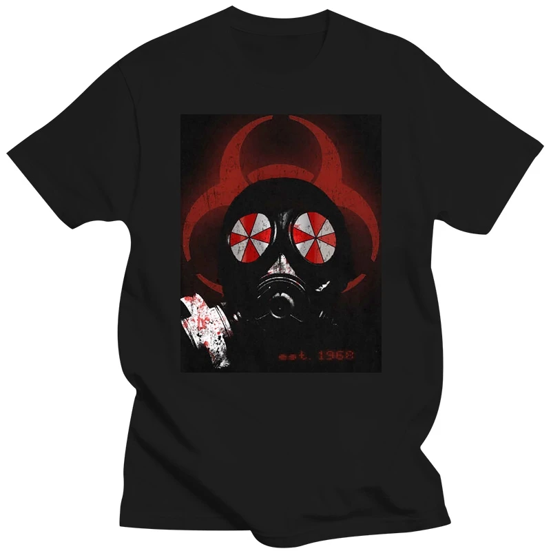 GAS MASK BIOHAZARD UMBRELLA Tops Tee T Shirt Resident Corporation Corp Evil Logo Gyms Fitness Tops T-Shirt