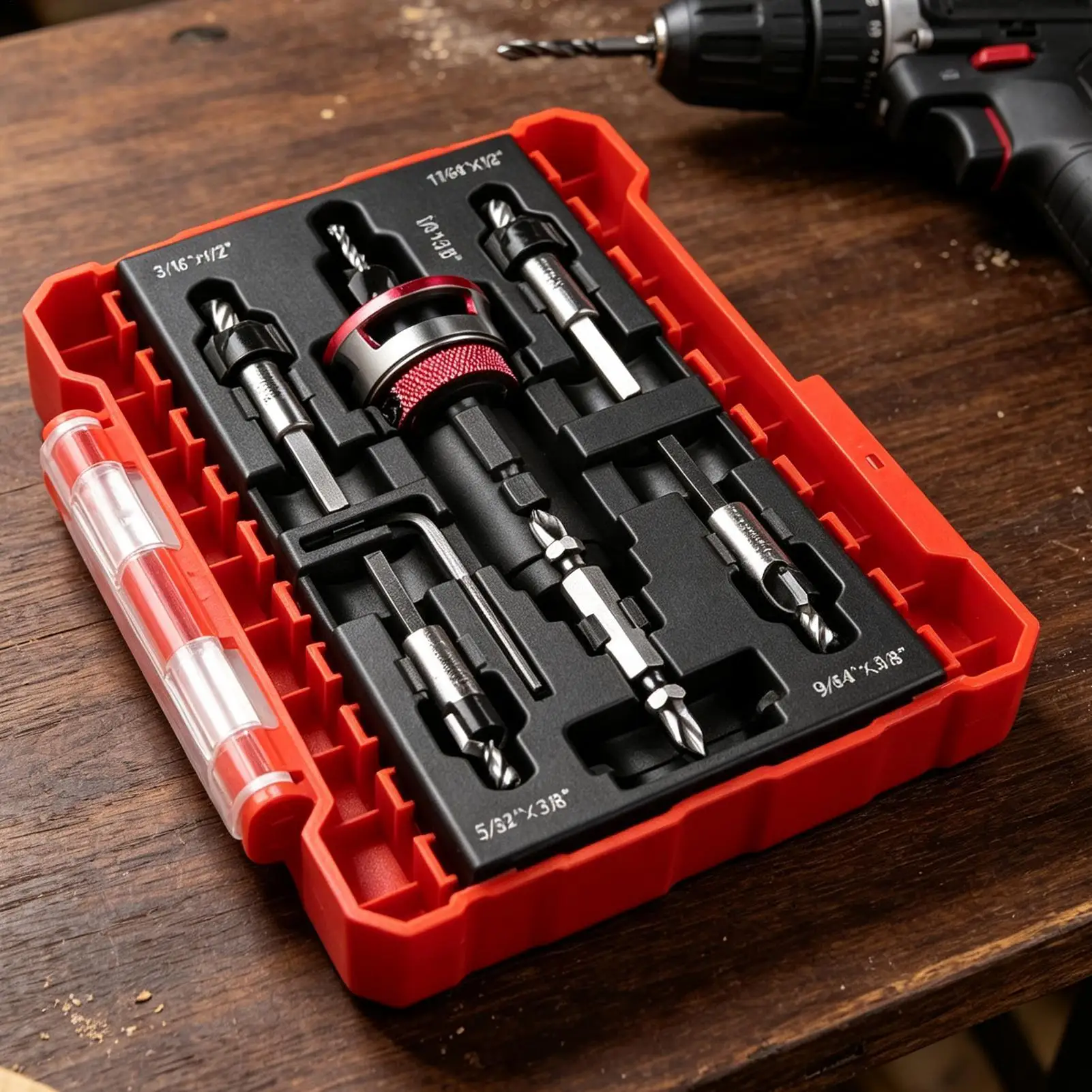 Countersink Drill Bit Set With Adjustable Depth Stop Collar Two Flute Woodworking Counterbore Drill Bit For Woodworker Plywood