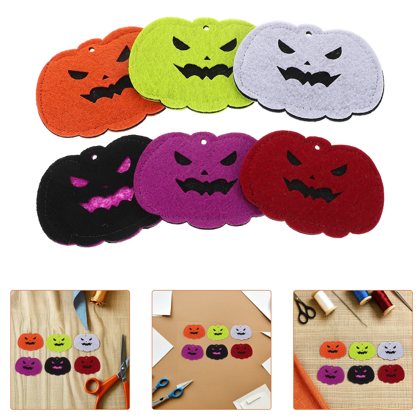 

24Pcs Halloween Decorations Cartoon Sew on Patches DIY Felt Pumpkin Ornaments for Clothes Accessories Craft Projects Party Favor