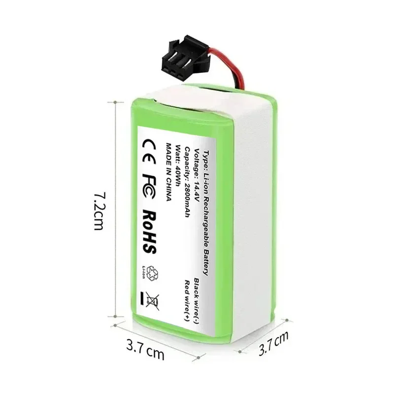 Cecotec-conga 1290, 1390, 1490, 1590,デラックスジェニオ370,gutrend echo 520, 2800mah,4s1p,18650, 14.4v用リチウムイオンバッテリー