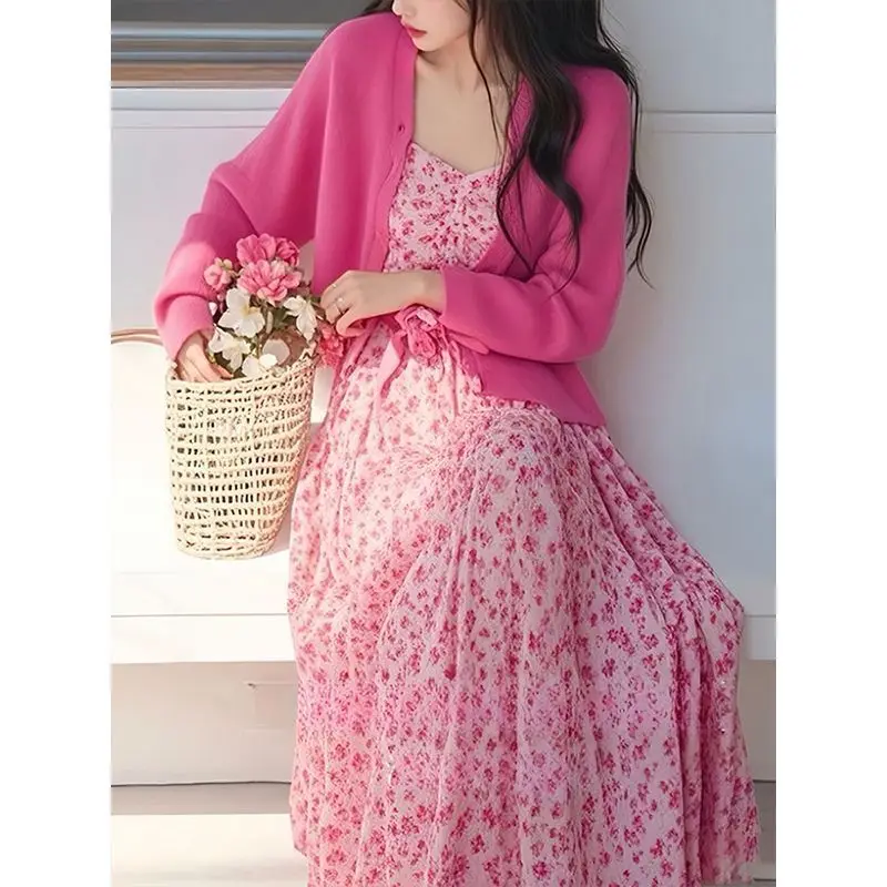 Beach Vaion Women's Floral Print Sunscreen Cardigan Dr Set Casual Sle Two-Piece Suit Spring Summer Autumn Season