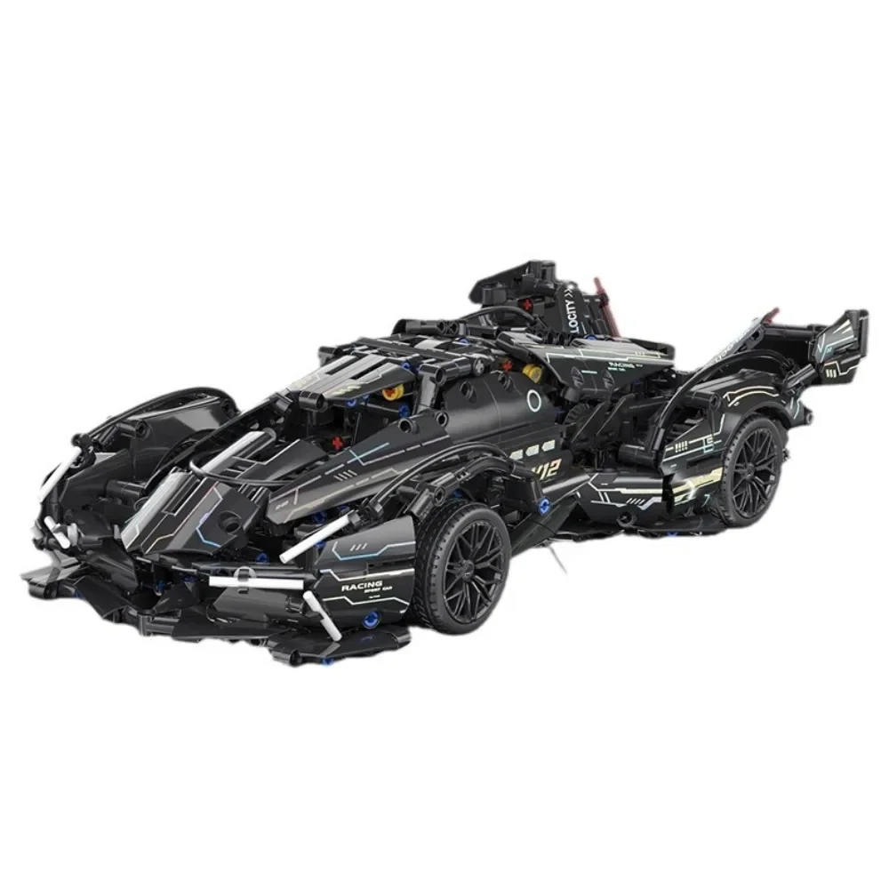 مكعبات بناء سيارة رياضية فائقة السرعة تقنية 1:14 تجميع ألعاب الطوب الخارقة ذاتية الصنع لهدايا عيد الميلاد للأطفال والكبار