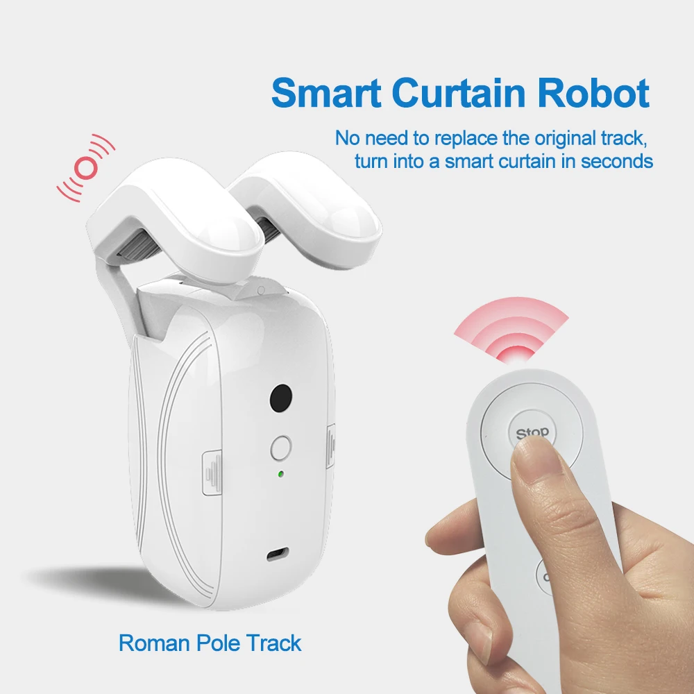 Smart Curtain Motor Remote Button Control Tuya Automatic Roman rod Track Motor Curtain Robot  Automatic Curtain Opener