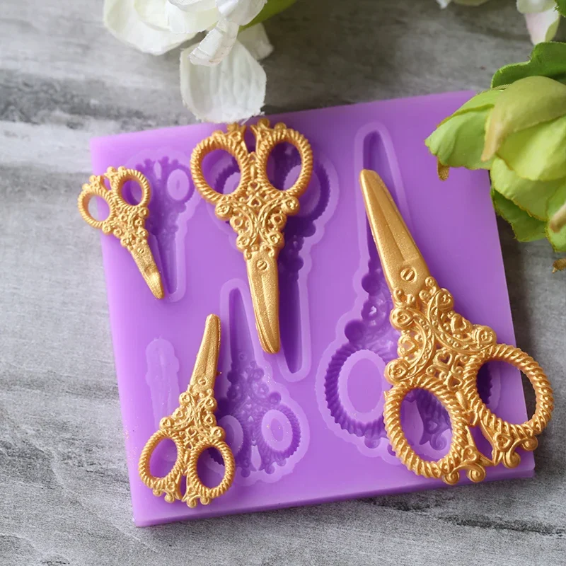 Yueyue Sugarcraft Scissors silicone mold fondant mold cake decorating tools chocolate gumpaste mold