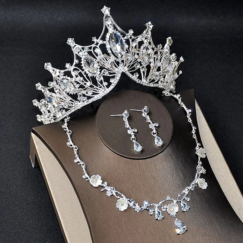 Handmade Luxury Crystal Beaded Queen Tiara Rhinestone Wedding Diadem Bridal Crowm Headbanf For Women Hair Accessories