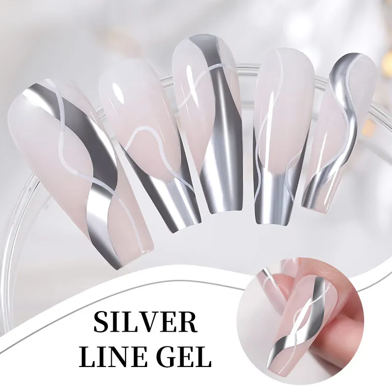 LILYCUTE 1/3 pièces 5ml Super lumineux peinture métallique revêtement Gel vernis à ongles UV LED peinture Gel Nail Art dessin rayure tirer Gel UV