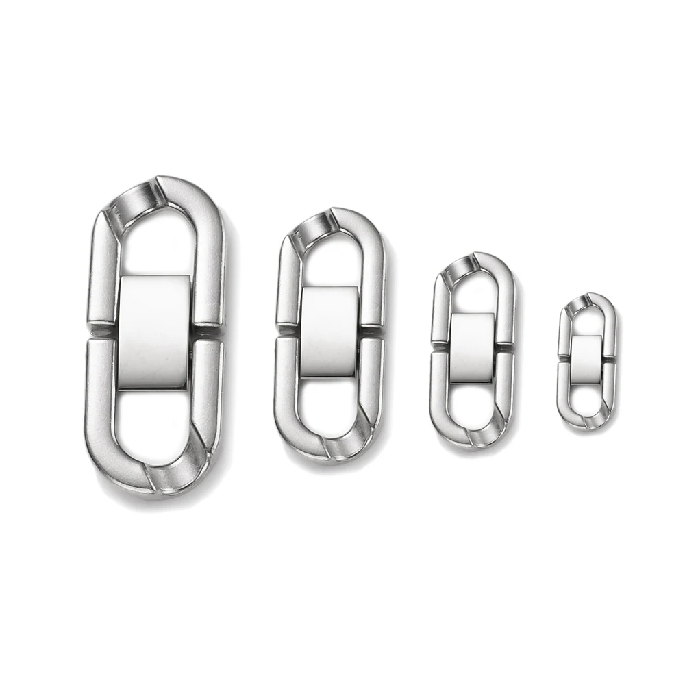 2pcs Stainless Steel Clasps Cuban Closure Chain Buckle Connectors For DIY Bracelet Necklace Jewelry Making Supplies Accessories