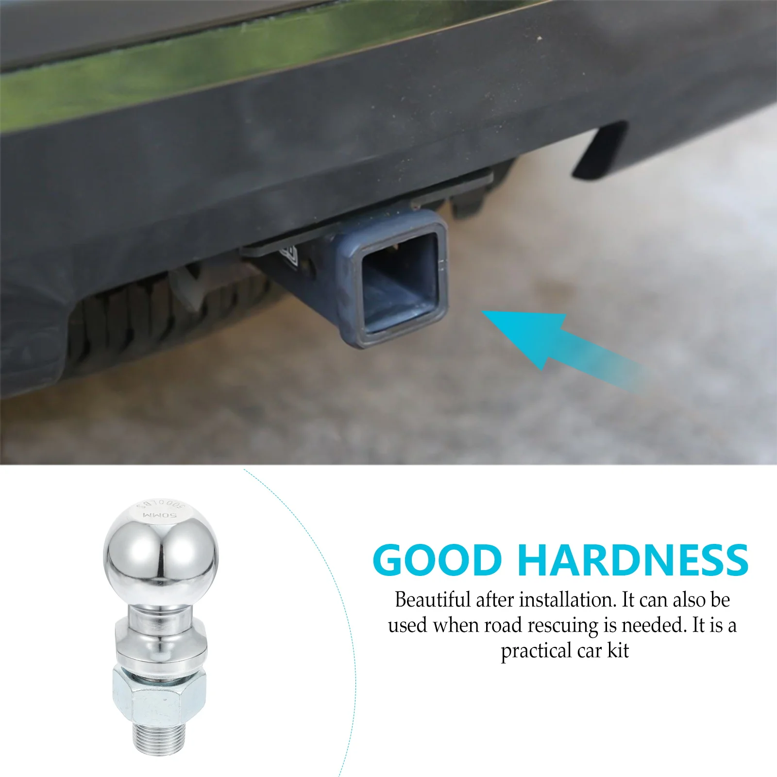 

50Mm Hitch Ball Chrome Plated Tow Ball For Yacht Trailer Off Road Towing Replacement Trailer Accessories