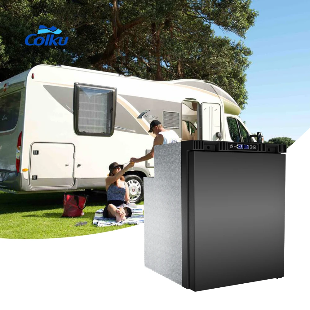 

75L Upright Camping Freezer Car Refrigerator For RV Truck Boat Dual Temperature Control 12V 220V RV Fridge Compressor