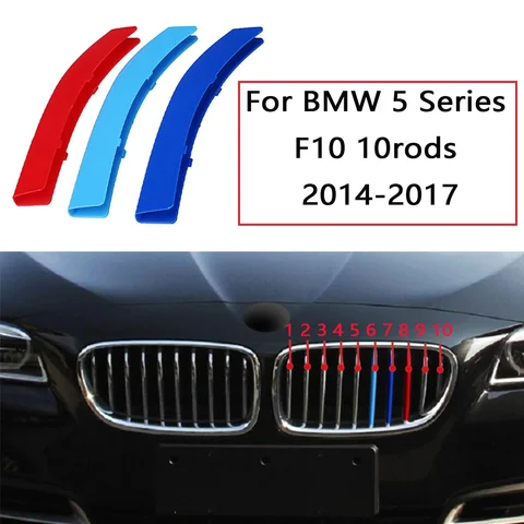 3 шт., автомобильные Передние решетки радиатора для BMW F10 F11 5 Series 2011-2017 м