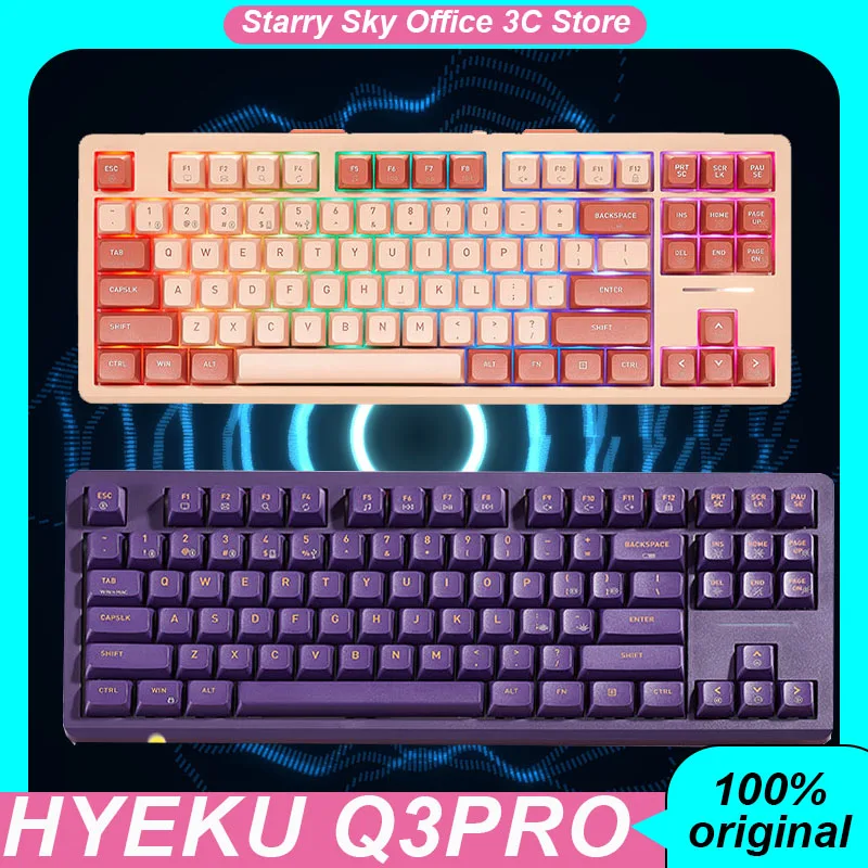 

Hyeku Q3pro Mechanical Keyboard Wireless 3mode Hifi Sound Effects Hot Swap Rgb 87keys Pbt Customized Gaming Keyboard Accessories