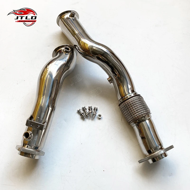 Performance High Flow Straight Downpipe For BMW G80 M3 M4 S58, Polished 304 Stainless Steel Front Pipe Exhaust System
