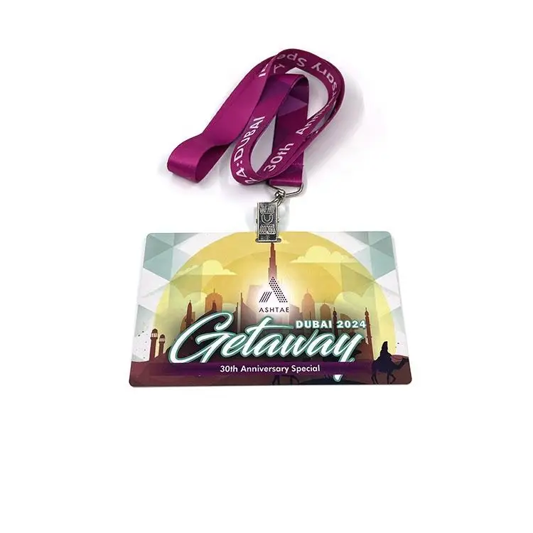 Custom PVC ID Card 1mm Thick Employee Badge with Lanyard Personalized Name Logo Waterproof Work Pass VIP Access