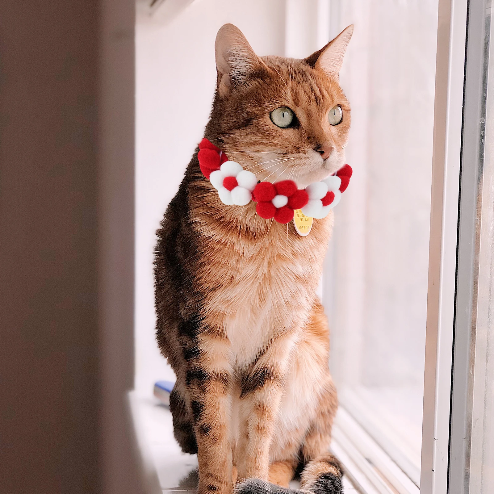 

Pet Collar Knitted Adjustable Fashionable Yarn Dog Cat Dog Knitted Collars Scarf Decoration Lightweight Durable Safe Practical