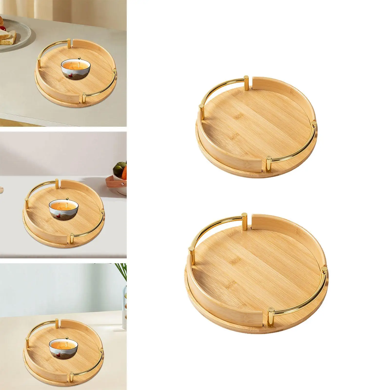 Serving Tray,Simple Easy to Use Stylish Coffee Storage Platter Wooden Tray for Home Countertop Kitchen Restaurant