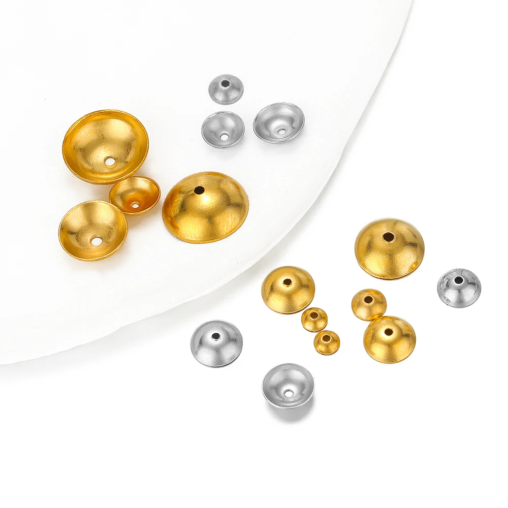 50/100 قطعة خالية من النيكل 304 الفولاذ المقاوم للصدأ 3-10 مللي متر حبة قبعات الذهب خزر عازل DIY بها بنفسك مجوهرات سوار قلادة مستلزمات صناعة #3