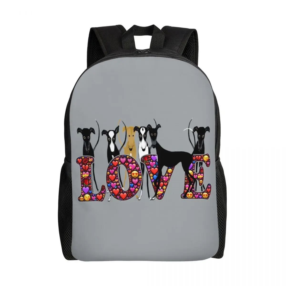 

Custom Love Hounds Backpacks for Boys Girls Greyhound Whippet Sighthound Dog College School Travel Bags Women Men Bookbag