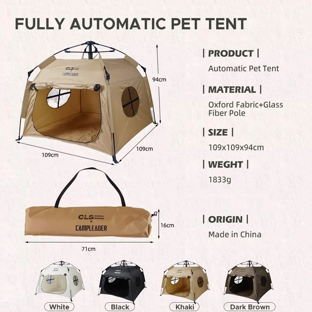 Przenośny namiot dla zwierząt Składany kojec dla psów i kotów w pomieszczeniu/na zewnątrz W pełni automatyczny wodoodporny namiot dla zwierząt z