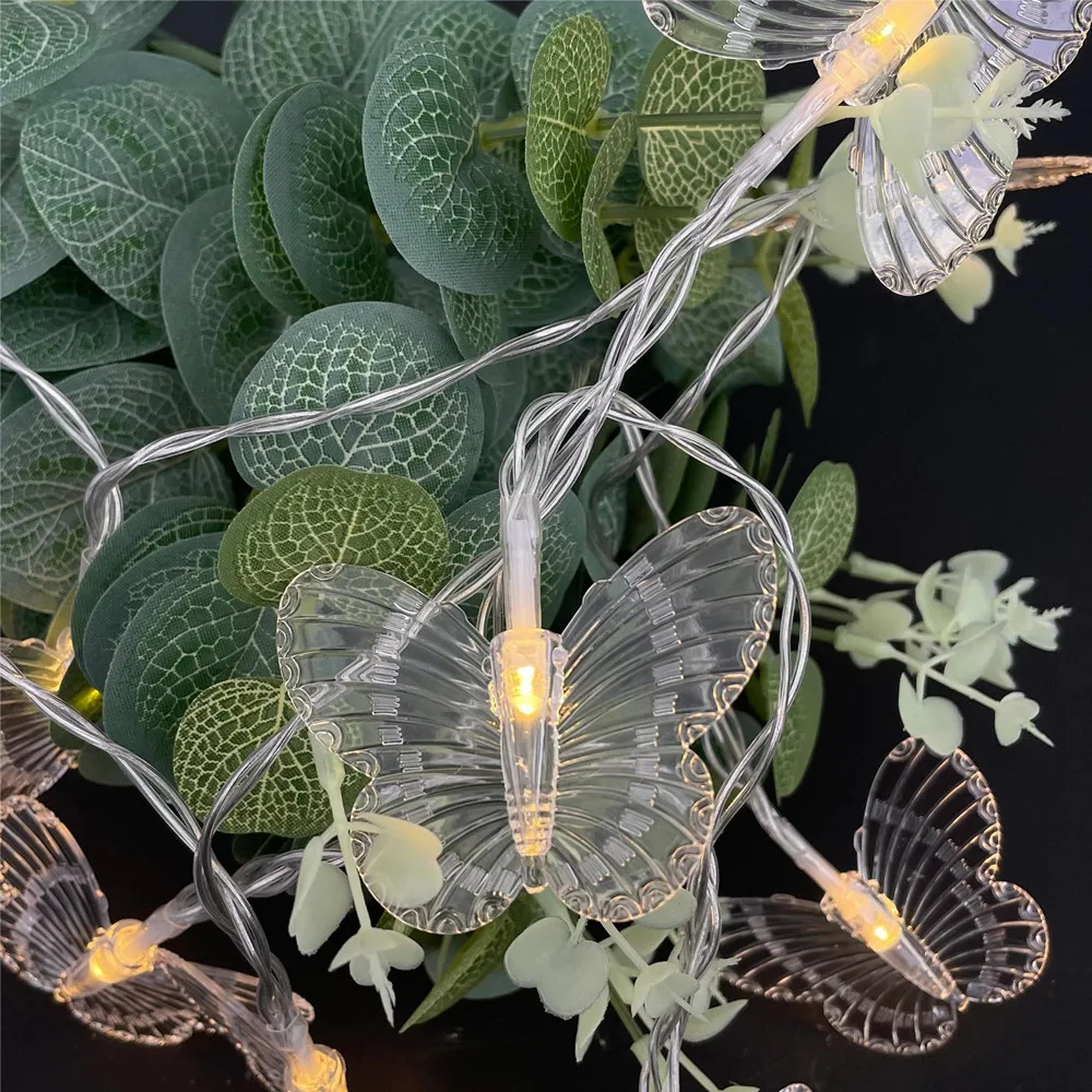 6M 40LEDS Bunte Schmetterling Lichterketten Für Urlaub Lichterkette Hof Garten Hochzeit Party Dekoration Zimmer Licht Dekor – Detail 10