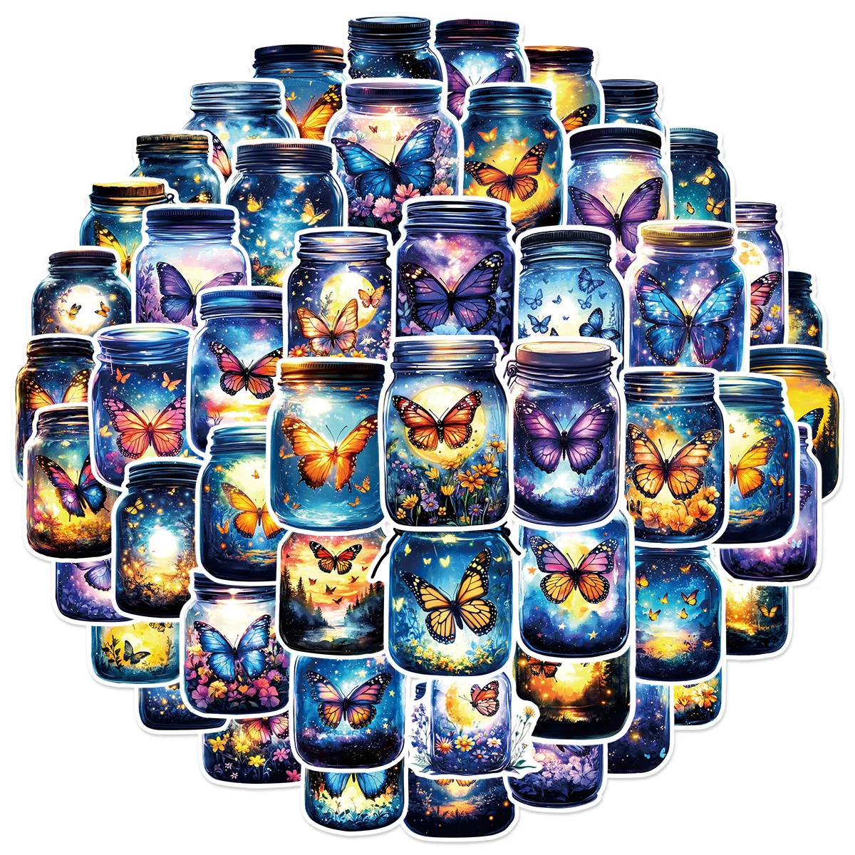 

10/50PCS World in a Bottle Stickers Cartoon Decoration Dreamy Butterfly Graffiti Toys Laptop Guitar Car Bike Skateboard Decals