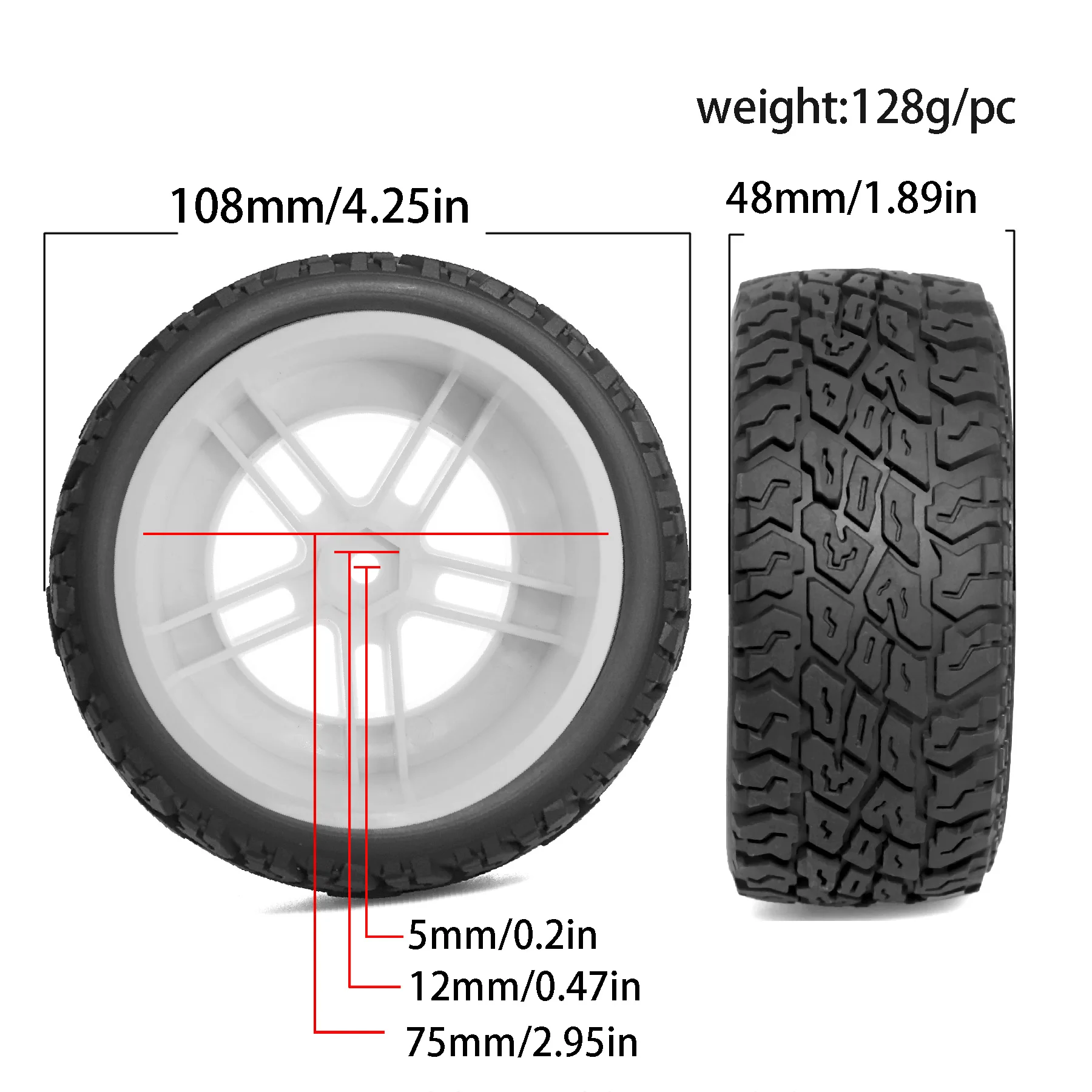 RED SPIDER 1,9 Beadlock-Rad aus Aluminium und 1,9 RC-Crawler-Reifen für Traxxas TRX4 Axial SCX10 SCX10 II III Redcat Gen 8 4 Stück