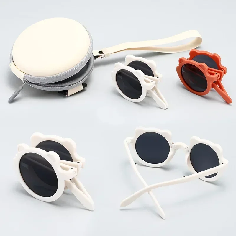 

Cute Little Bear Folding Children's Sunglasses Boys Girls Sun Protection Sun Glasses Fashion UV Protection Kids Eyewear