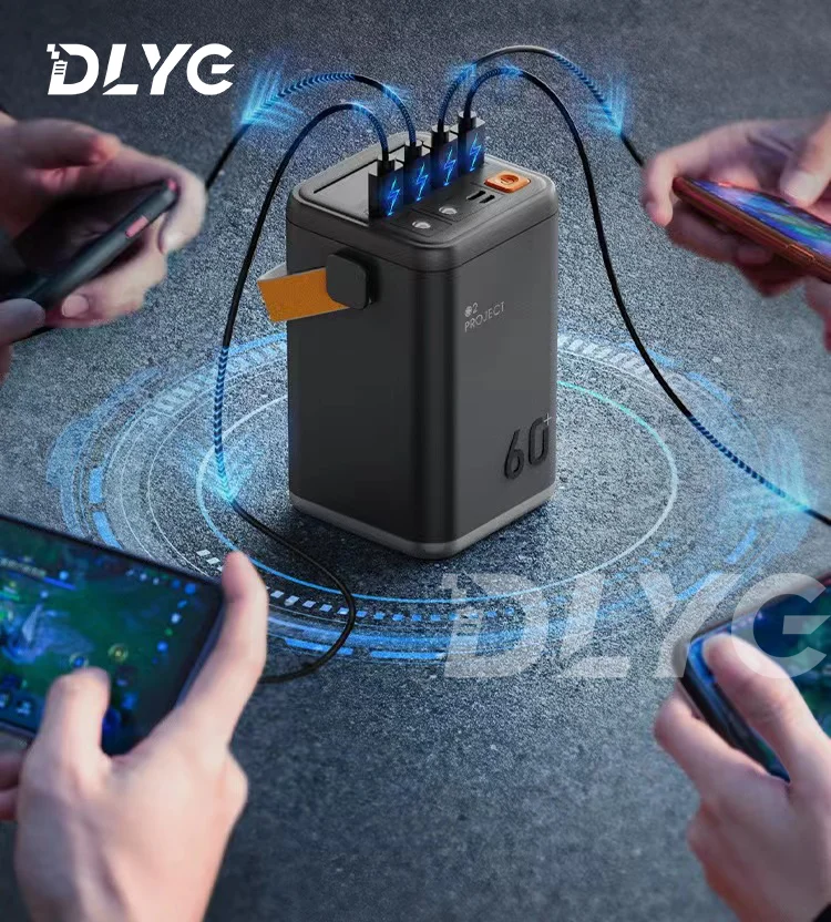 ที่ชาร์จกลางแจ้งในบ้านเร็วสำหรับแล็ปท็อป60,000mAh แบตสำรองมือถือความจุสูง60W