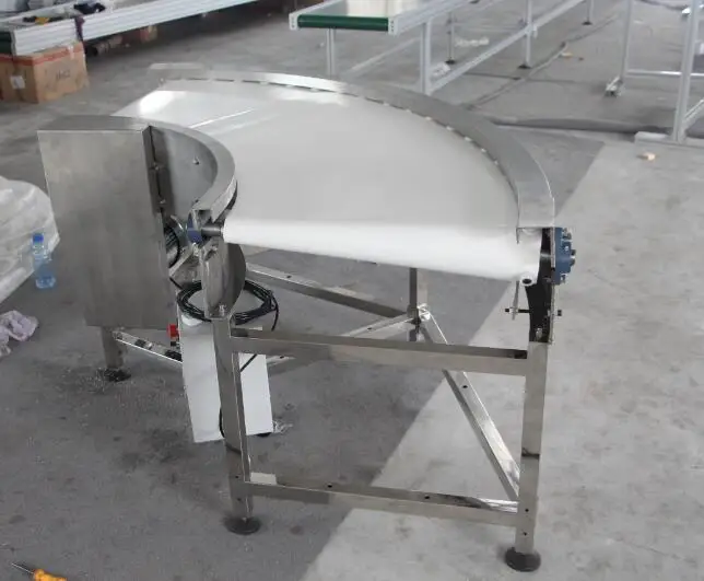 コンパクトなコーナーベルトコンベヤー,幅500mm,90度,180度,高品質,工場からの供給