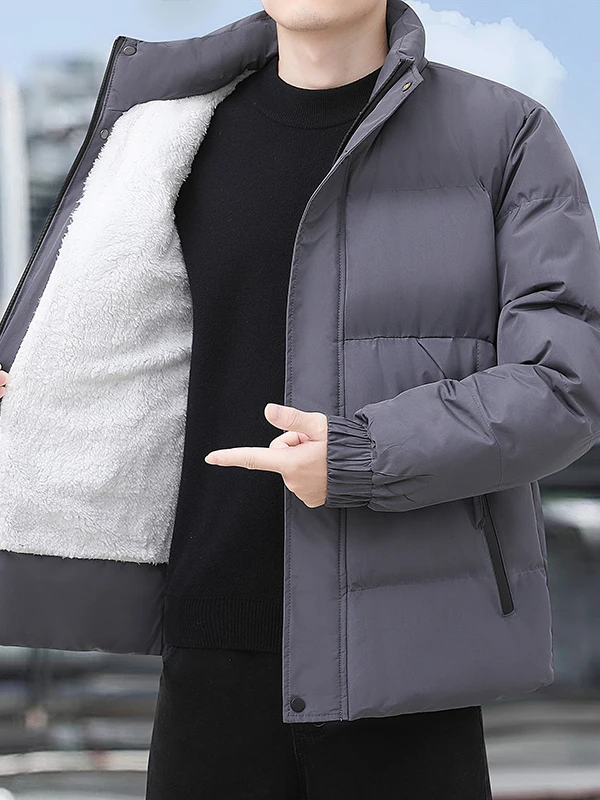 

Утепленная хлопковая куртка для мужчин: теплая, модная, молодежная, повседневная, с длинными рукавами, на молнии, для активного отдыха зимой