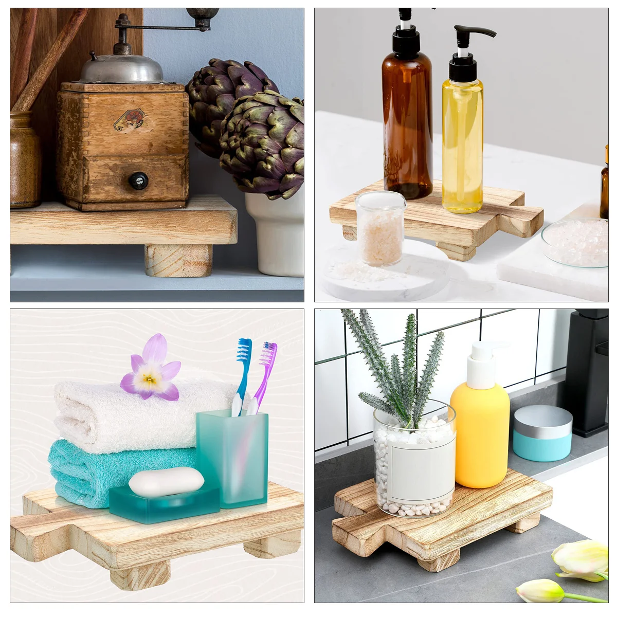 

Wooden Soap Tray Rectangle Wooden Base Bathroom Storage Rack for Sink Organizer Sundries Holder Natural Wood Soap Dish