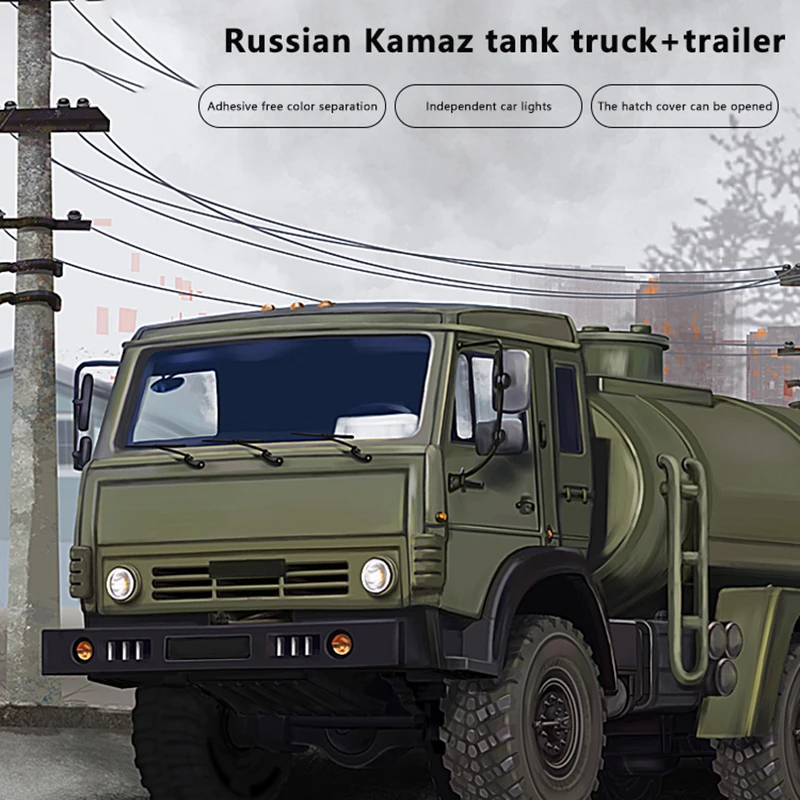 Ensamblaje de camión de KAMAZ-5350 de Rusia, modelo de rompecabezas, modelo de artillería simulada de cohete, juguete para niños, 1/72