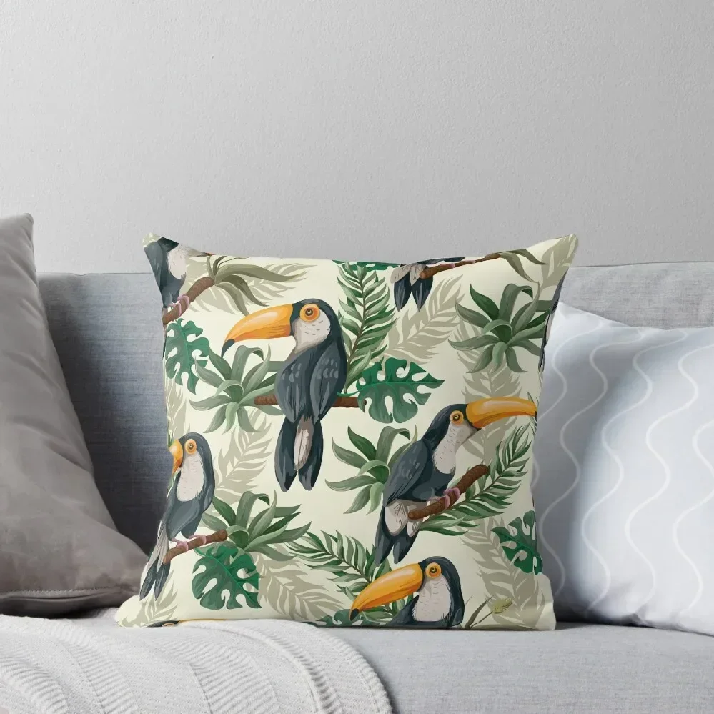 Pattern with toucans. Throw Pillow christmas supplies Couch Pillows Pillow Case Christmas Christmas Pillow Covers