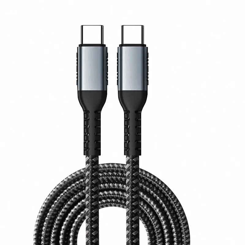 Type C to C  5A PD100W Dual USB C  Super Fast Charging Cable Data  Nylon Woven For  Huawei Honor Mobile