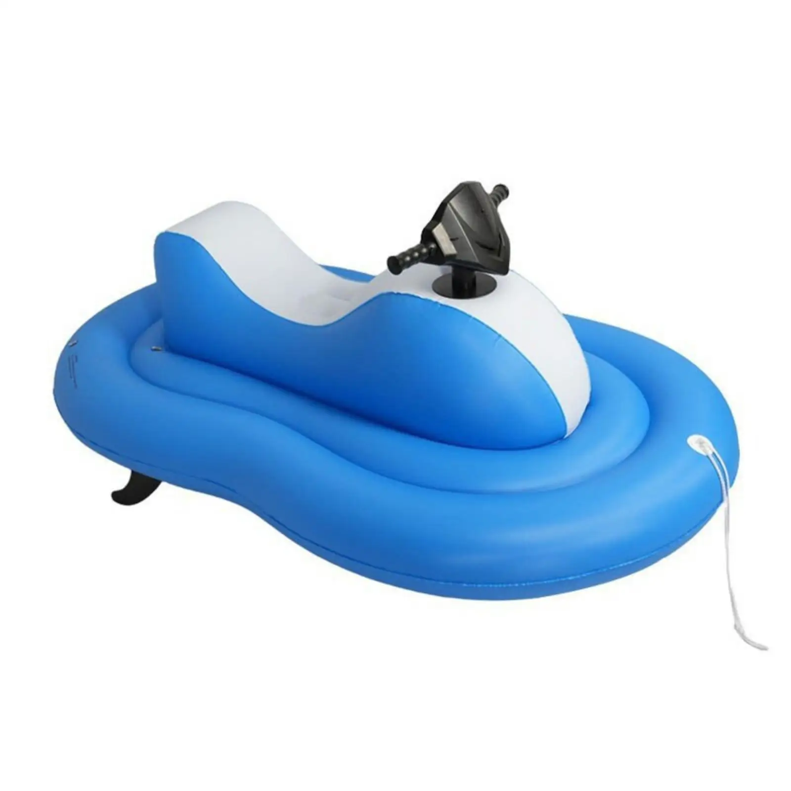 Blue PVC Inflatable Water Lounger with Motorized Fan and Air Pump for Lake Floating and Pool Chilling with Easy Controls