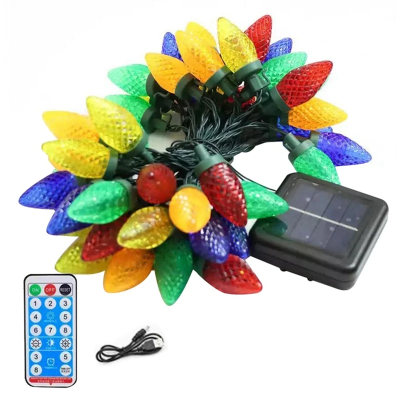

A31Z-Christmas Lights Christmas String Lights Solar Energy For Indoor Outdoor Trees, Eaves, House Xmas Decor Colorful