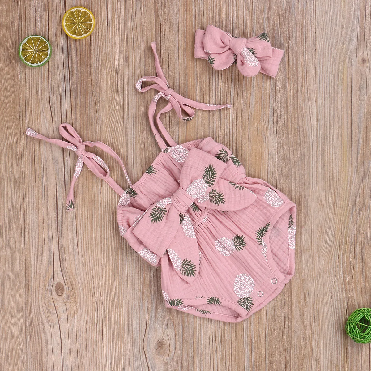 

Newborn Baby Girl Romper Floral Sleeveless Strap Halter Bodysuit Infant Summer Clothes Outfit